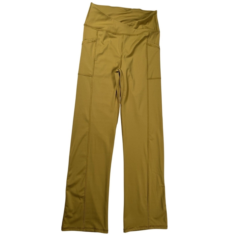 Free People FP Movement Shanti Straight Leg Pants Women's Sz S Alchemy‎ Yellow